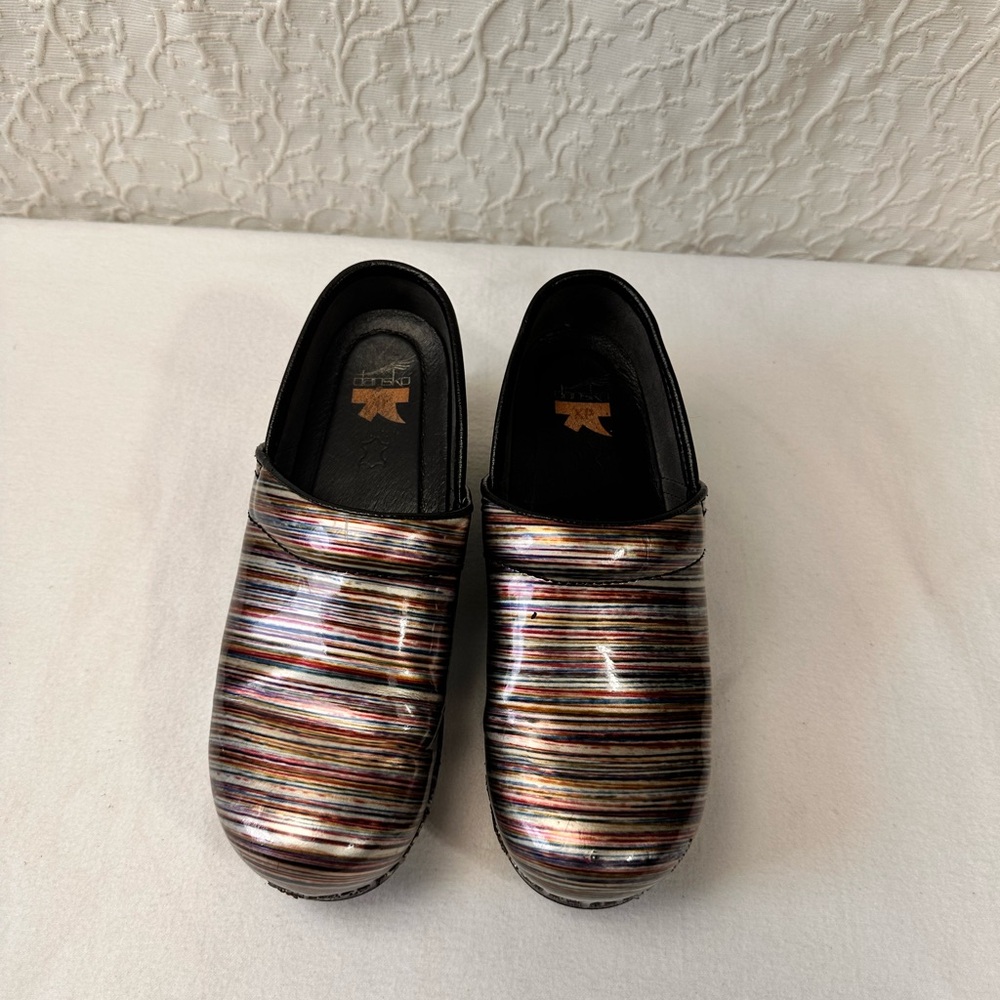 Dansko Multicolor Striped Professional Clogs